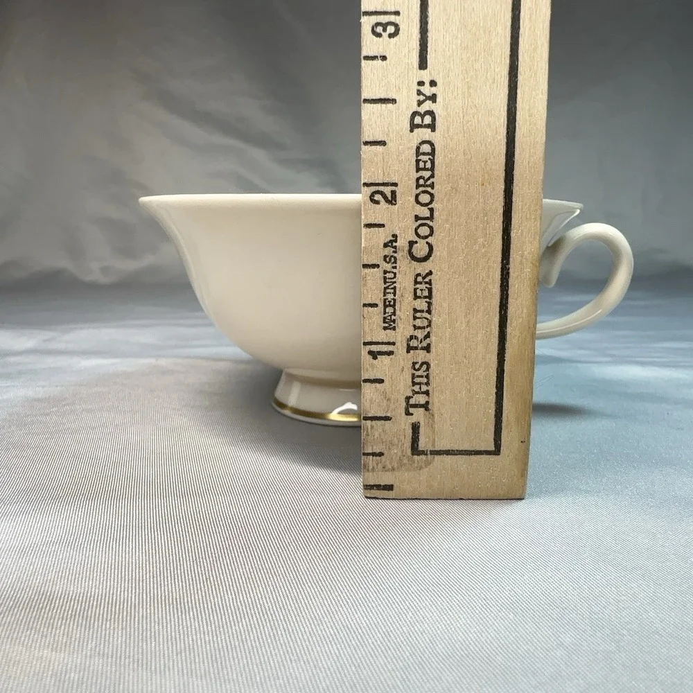 Tiffany & Co Gold Laurel Teacup and Saucer Set Cream Porcelain Japan‎ Gilt Rim